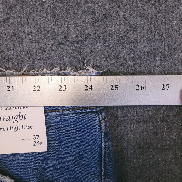 NWT Abercrombie Fitch Ankle Straight Ultra High Rise Jean Sz 24R (48x27) Stretch - Picture 10 of 13